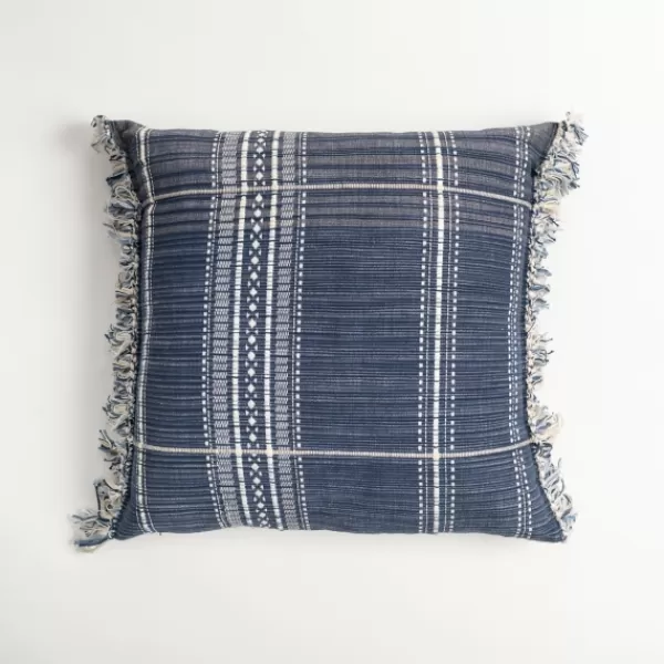 Pillows-Kirkland's Home Navy And White Plaid Reversible Throw Pillow Blue/White