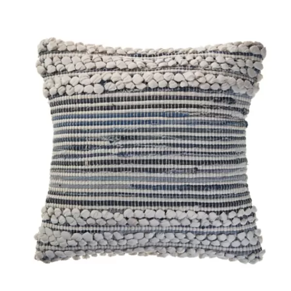 Pillows-Kirkland's Home Navy Bold Textured Pillow Blue/Ivory