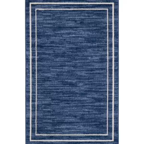 Outdoor Rugs-Kirkland's Home Navy Bordered Indoor/Outdoor Accent Rug, 2X4 Blue