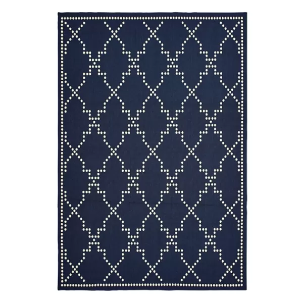 Outdoor Rugs-Kirkland's Home Navy Caden Outdoor Area Rug, 5X7 Blue/White