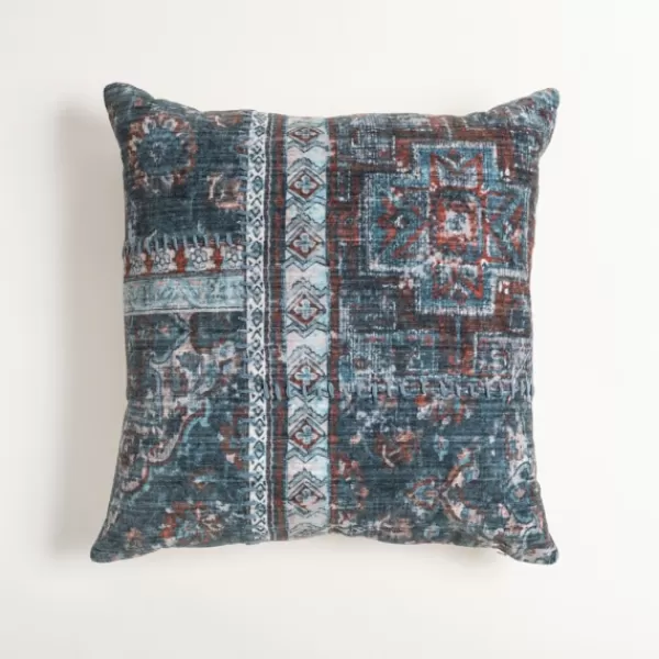 Pillows-Kirkland's Home Navy Carissima Vintage Print Pillow Blue