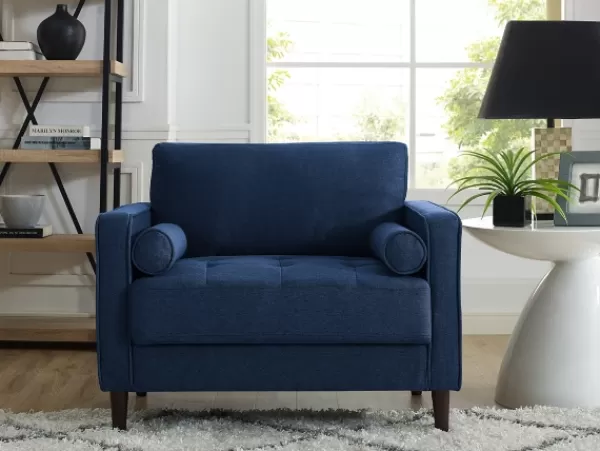 Accent Chairs-Kirkland's Home Navy Chelsea Modern Accent Chair Blue