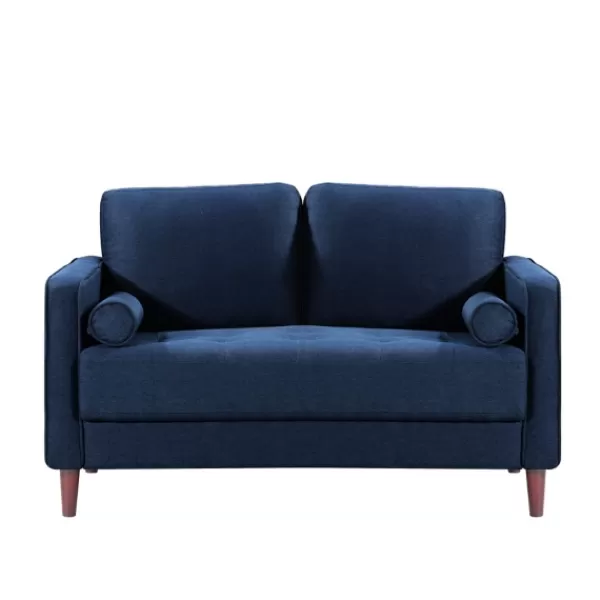 Sofas & Loveseats-Kirkland's Home Navy Chelsea Modern Loveseat Blue