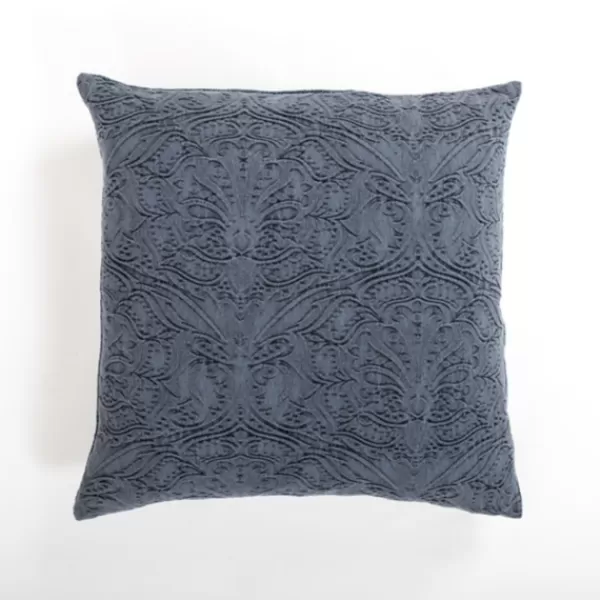 Pillows-Kirkland's Home Navy Chenille Damask Pillow Blue