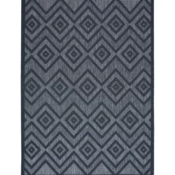 Outdoor Rugs-Kirkland's Home Navy Diamond Indoor/Outdoor Area Rug, 5X7 Blue