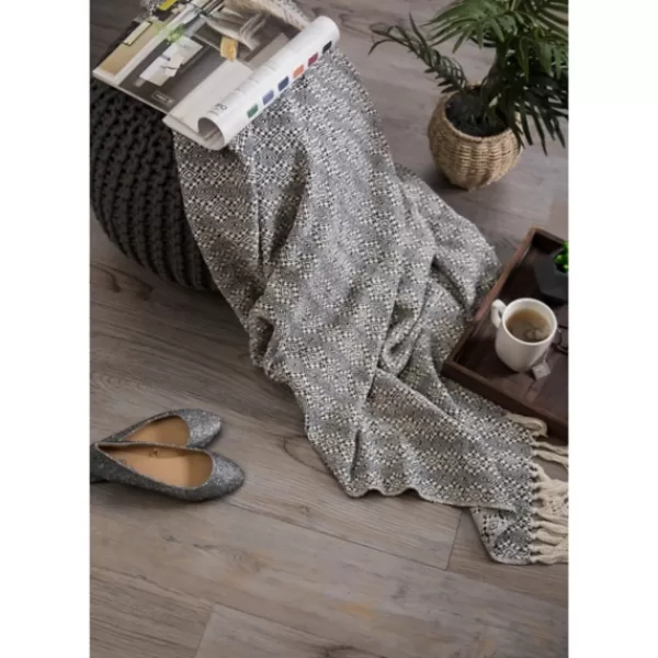 Blankets & Throws-Kirkland's Home Navy Diamond Stitched Throw Blue