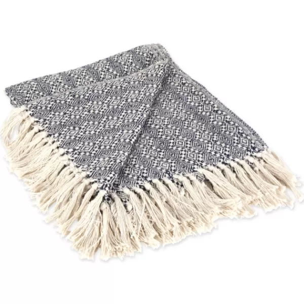 Blankets & Throws-Kirkland's Home Navy Diamond Stitched Throw Blue