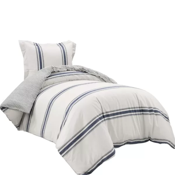 Duvets-Kirkland's Home Navy Farmhouse Stripe 2-Pc. Twin Xl Duvet Set Blue