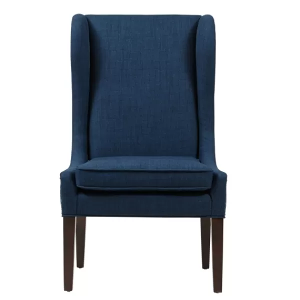 Dining Chairs-Kirkland's Home Navy High Wingback Nailhead Trim Dining Chair Blue