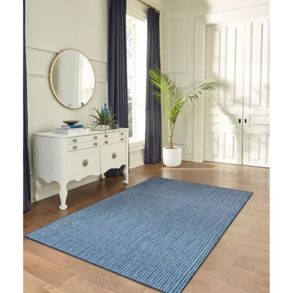 Outdoor Rugs-Kirkland's Home Navy Intertwine Indoor/Outdoor Area Rug, 4X7 Blue