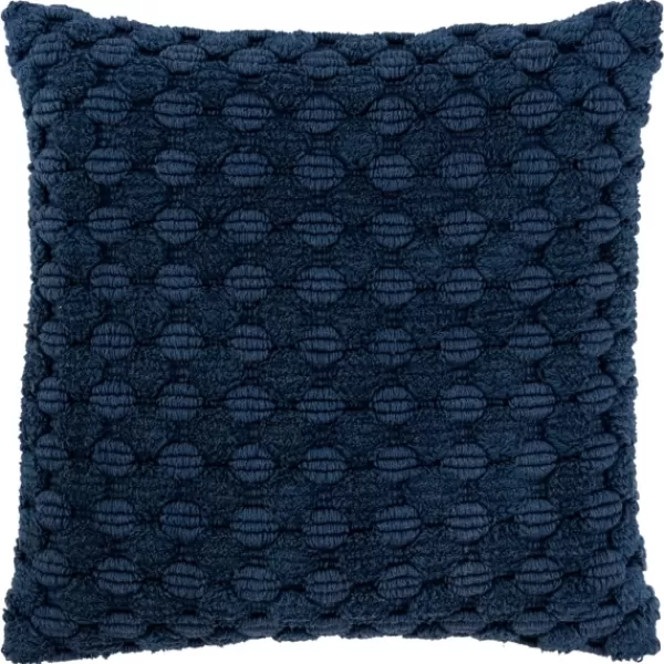 Pillows-Kirkland's Home Navy Looped Cotton Throw Pillow Blue