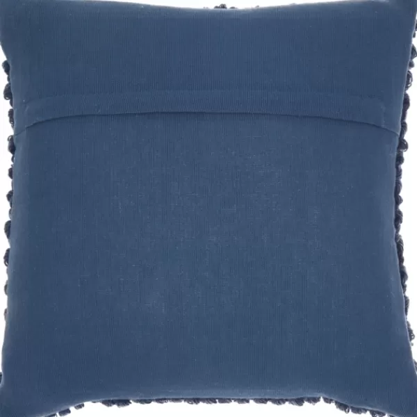 Pillows-Kirkland's Home Navy Looped Yarn Wool Pillow Blue