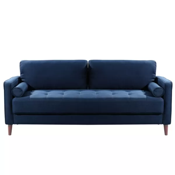 Sofas & Loveseats-Kirkland's Home Navy Lumbar Eucalyptus Sofa Blue