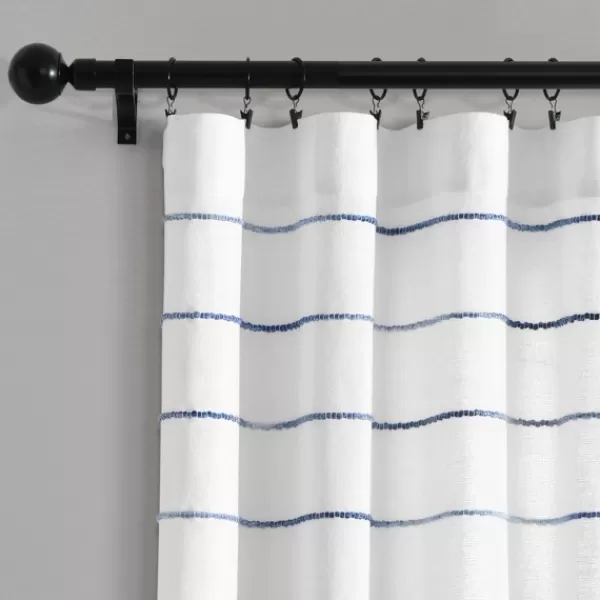 Curtains & Drapes-Kirkland's Home Navy Ombre Stripe Curtain Panel Set, 84 In. Blue/White