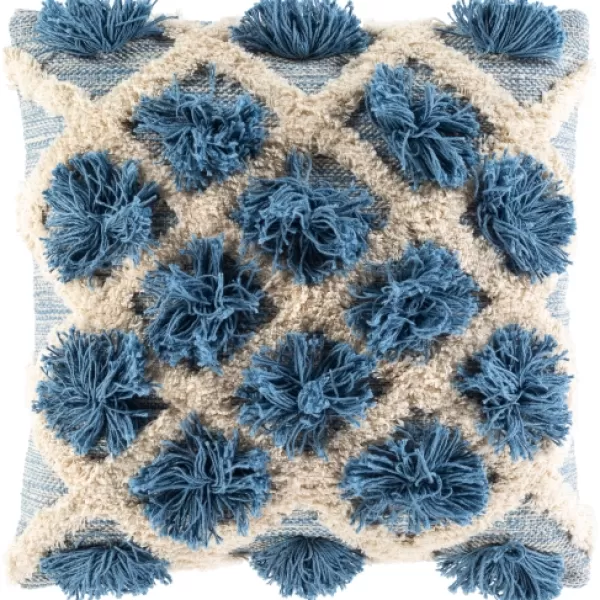 Pillows-Kirkland's Home Navy Pom Pom Pillow Blue