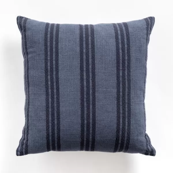 Pillows-Kirkland's Home Navy Providence Stripe Pillow Blue