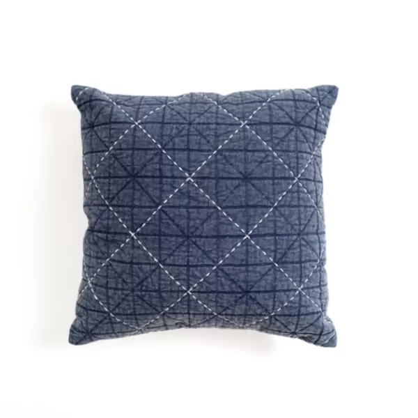 Pillows-Kirkland's Home Navy Quilted Crosshatch Pillow Blue