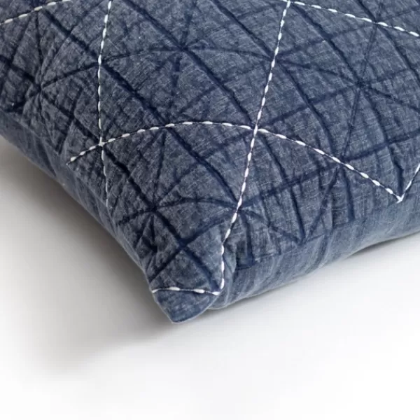 Pillows-Kirkland's Home Navy Quilted Crosshatch Pillow Blue