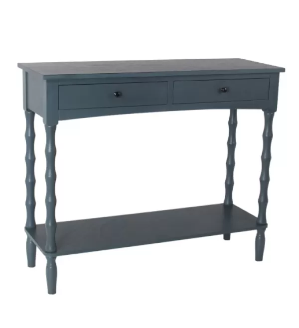 Console Tables-Kirkland's Home Navy Spindle 2-Drawer Console Table Blue