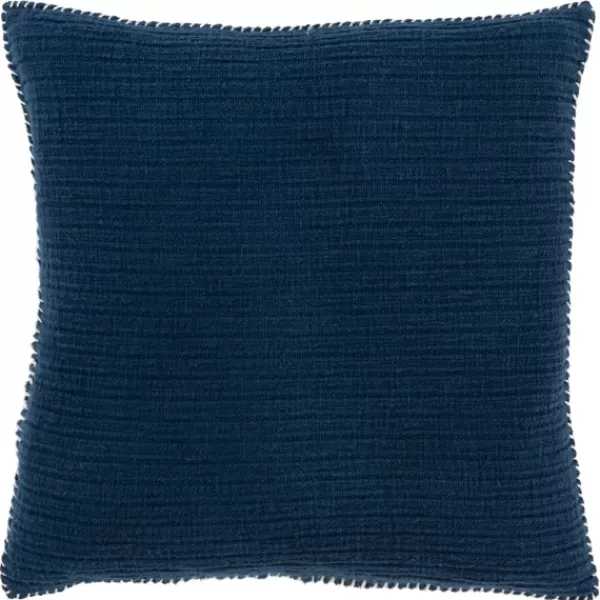 Pillows-Kirkland's Home Navy Subtle Striped Oversized Pillow Blue