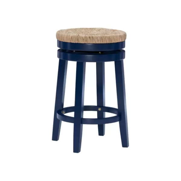 Bar Stools & Counter Height Stools-Kirkland's Home Navy Swivel Frame Counter Stool Blue