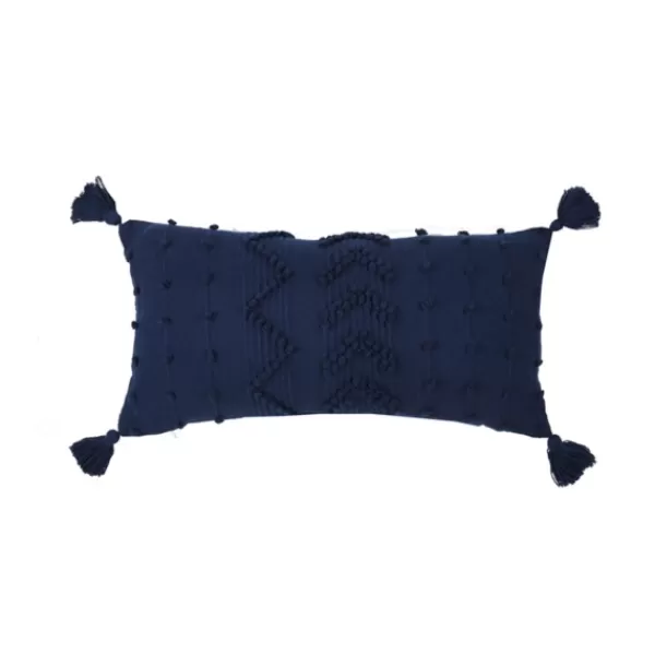 Pillows-Kirkland's Home Navy Textured Lumbar Pillow Blue