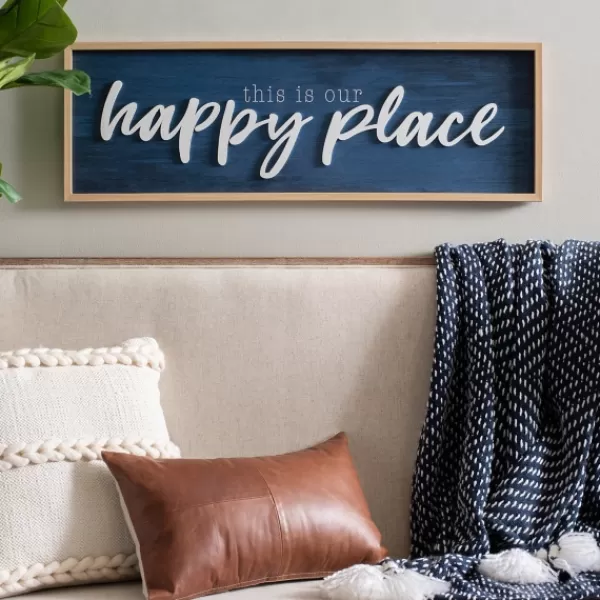 Wall Quotes & Signs-Kirkland's Home Navy This Is Our Happy Place Plaque Blue/White