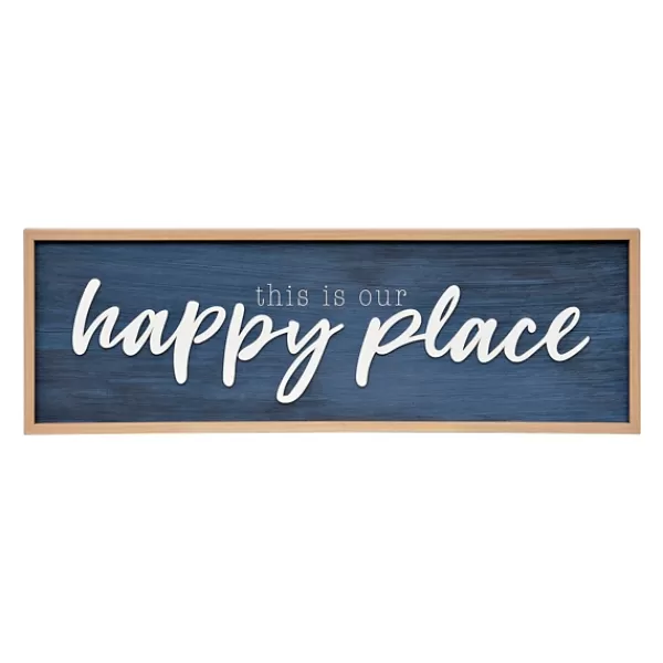 Wall Quotes & Signs-Kirkland's Home Navy This Is Our Happy Place Plaque Blue/White