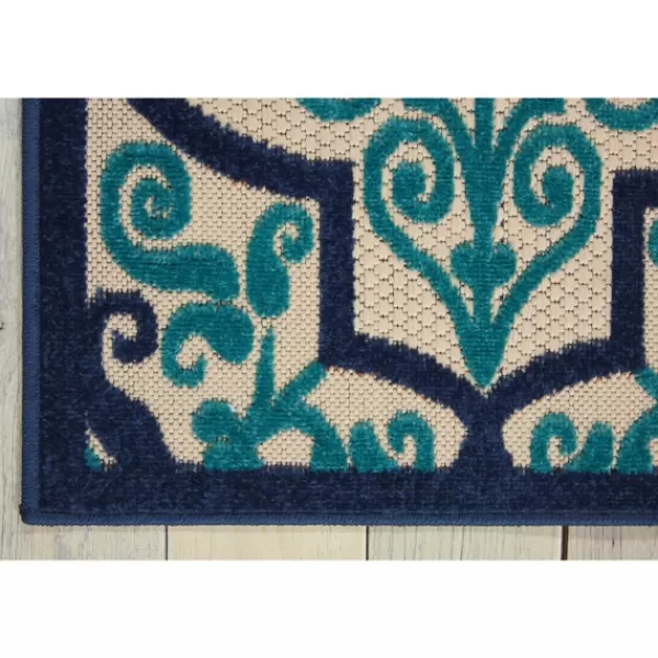 Outdoor Rugs-Kirkland's Home Navy Trellis Outdoor Area Rug, 5X7 Blue