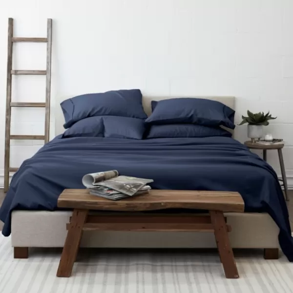 Bed Sheets-Kirkland's Home Navy Ultra Soft 6-Pc. Queen Sheet Set Blue