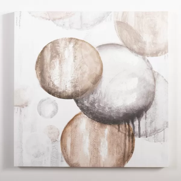 Canvas Art-Kirkland's Home Neutral Abstract Spheres Canvas Art Print Tan/Gray/White