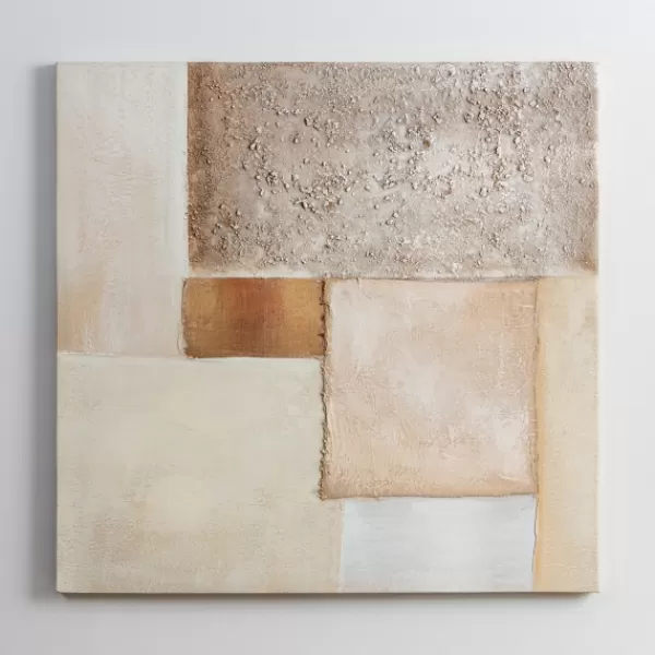 Canvas Art-Kirkland's Home Neutral Abstract Squares Canvas Art Print Tan/Brown/Gray