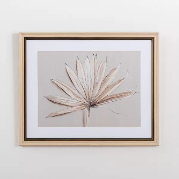 Framed Art-Kirkland's Home Neutral Dry Palm Leaf Framed Art Print Tan/Brown/White