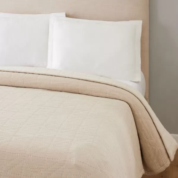 Bedspreads & Coverlets-Kirkland's Home Neutral Maren Full/Queen Bed Blanket Tan