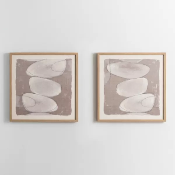 Framed Art-Kirkland's Home Neutral Stone Abstract I Framed Art Print Gray