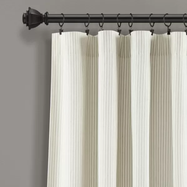 Curtains & Drapes-Kirkland's Home Neutral Vintage Stripe Curtain Panel Set, 95 In. Tan/White