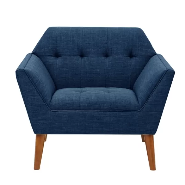 Accent Chairs-Kirkland's Home Newman Mid-Century Accent Chair Blue