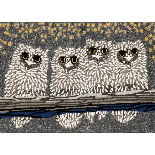 Doormats-Kirkland's Home Night Owls Indoor/Outdoor Mat Gray/Blue