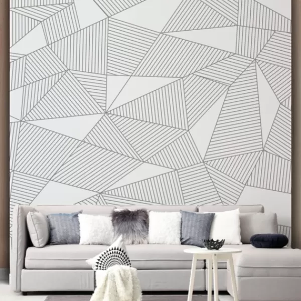 Wall Murals & Wall Decals-Kirkland's Home Nobel Geometry Peel And Stick Wall Mural Black/White