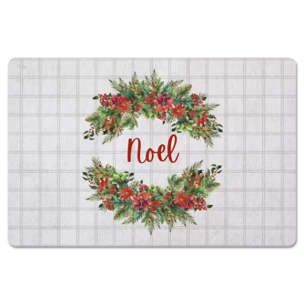 Kitchen & Floor Mats-Kirkland's Home Noel Wreath Christmas Kitchen Mat Multi