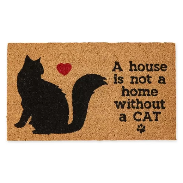 Doormats-Kirkland's Home Not Home Without A Cat Coir Doormat Tan/Black