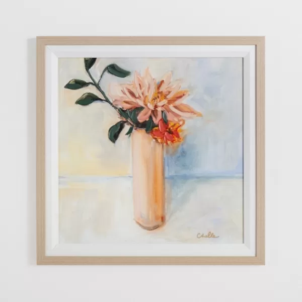 Framed Art-Kirkland's Home November Mum Framed Art Print Orange/Blue/White