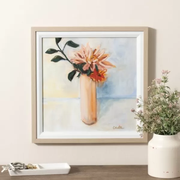 Framed Art-Kirkland's Home November Mum Framed Art Print Orange/Blue/White