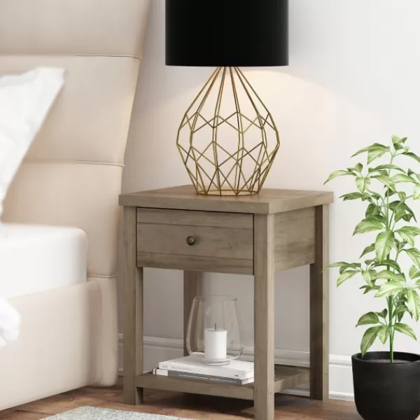 Accent & End Tables-Kirkland's Home Oak Bailie Wooden Side Table Brown