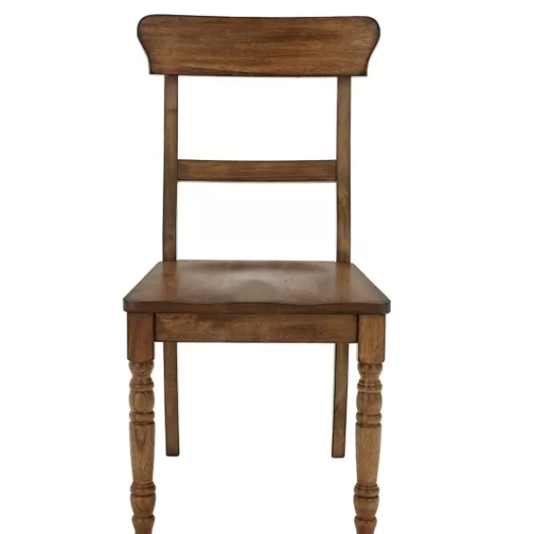 Dining Chairs-Kirkland's Home Oak Wood Ladder Back Dining Chairs, Set Of 2 Brown