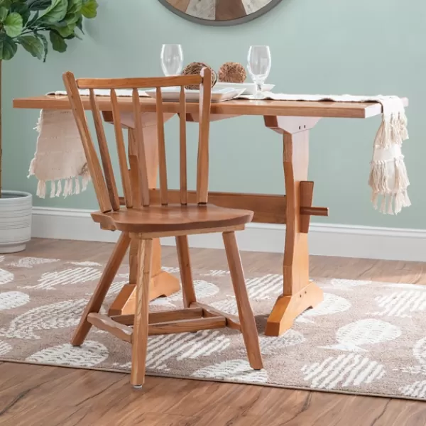 Dining Chairs-Kirkland's Home Oak Wood Spindle Back Dining Chairs, Set Of 2 Brown