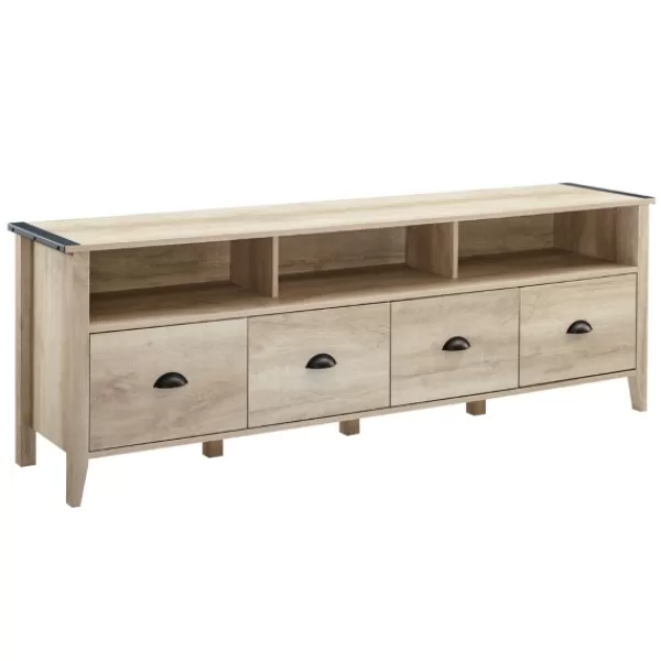 Tv Stands & Media Consoles-Kirkland's Home Oak Wood Tv Console White