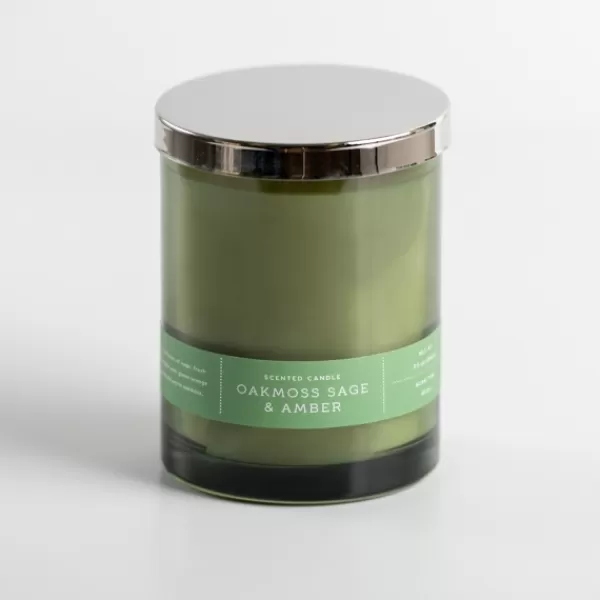 Candles-Kirkland's Home Oakmoss Sage & Amber Single Wick Jar Candle Green