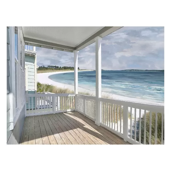 Canvas Art-Kirkland's Home Ocean View Canvas Art Print, 40X30 In. Blue/White/Tan