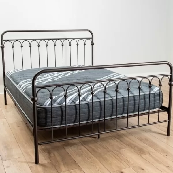 Beds & Headboards-Kirkland's Home Oil Rubbed Bronze Metal Platform Queen Bed Brown